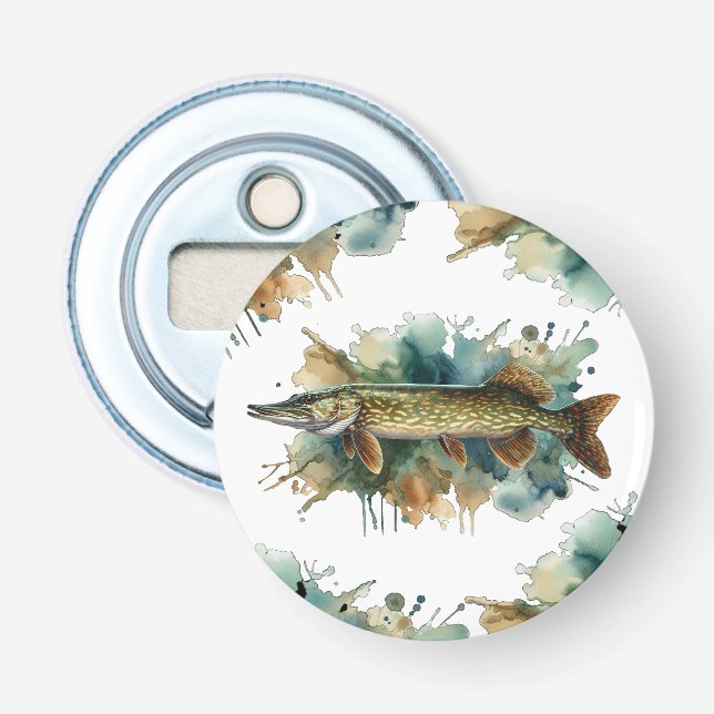 Wasserfarbenserie: Pike Flaschenöffner (Vorderseite)