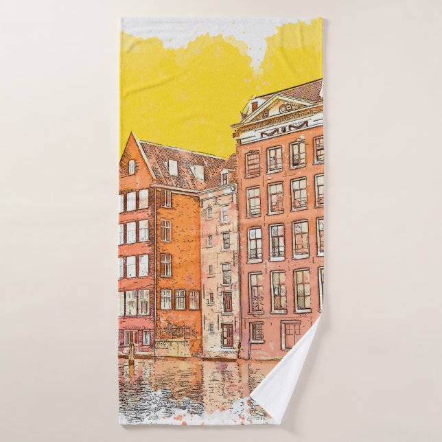 Wasserfarbenskizze oder Illustration eines traditi Badehandtuch (Badehandtuch)