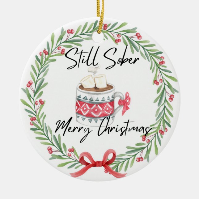 Wasserfarbensober Keramik Ornament (Vorne)