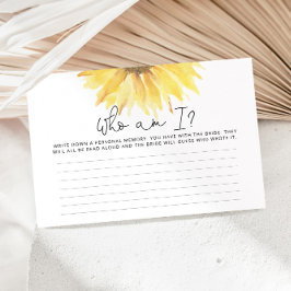 Wasserfarbensonnenblume Wer bin ich Brautparty Briefpapier