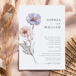 Wasserfarbenspiel Wildblume Bohemische Hochzeit Einladung