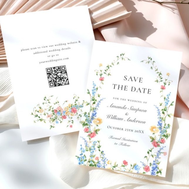Wasserfarbenspiel Wildblume Bohemische Hochzeit Save The Date (Von Creator hochgeladen)