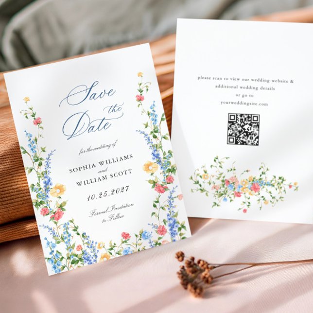 Wasserfarbenspiel Wildblume Bohemische Hochzeit Save The Date (Von Creator hochgeladen)
