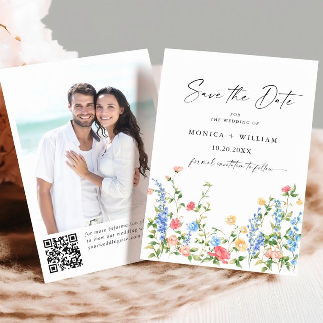 Wasserfarbenspiel Wildblume Bohemische Hochzeit Save The Date (Von Creator hochgeladen)