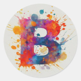 Wasserfarbensplash B Runder Aufkleber