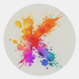 Wasserfarbensplash K Runder Aufkleber