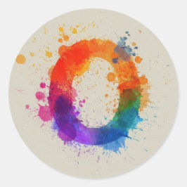 Wasserfarbensplash O Runder Aufkleber