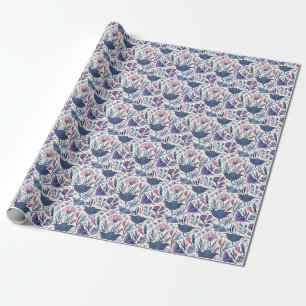 Wasserfarbenstacheln und Algen Geschenkpapier
