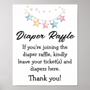 Wasserfarbenstars Kinderdusche Windeln Windeln Win Poster