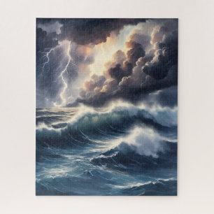 Wasserfarbensturm auf See Puzzle