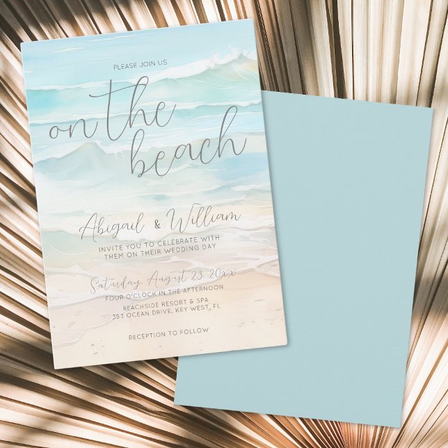 WasserfarbenSummer auf der Hochzeit am Strand Einladung (Watercolor Summer On The Beach Wedding Invitation)