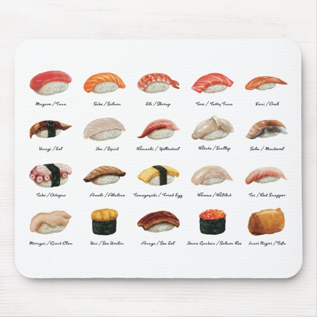 Wasserfarbensushi-Diagramm Mousepad (Vorne)