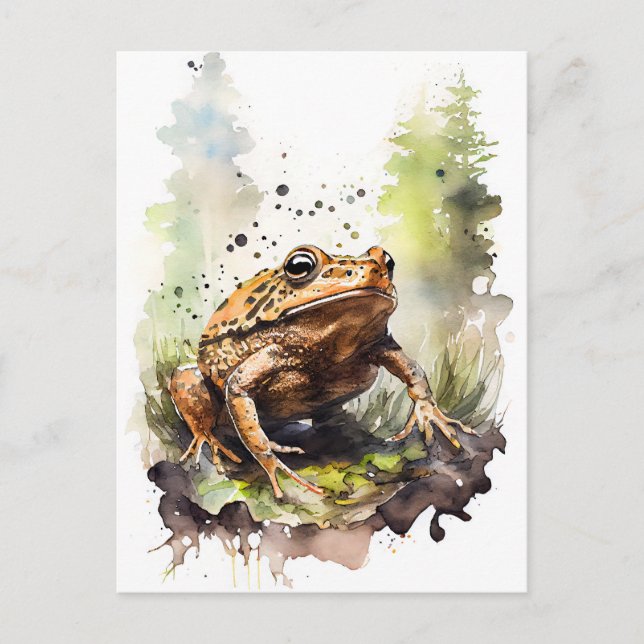 Wasserfarbentoad durchkämmt die Wiese Postkarte (Vorderseite)
