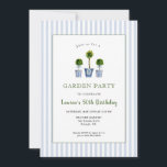 Wasserfarbentopiaries Garden Geburtstagsparty Einladung<br><div class="desc">Stilvoll & elegant handgemalte Aquarellbilder Topiaries 50. Geburtstagseinladung, Perfect for Summer Birthday party, Cocktail Party oder Gartengarten Partys Anpassen, indem Sie auf die "Dieses Design Template bearbeiten"-Kästchen auf der rechten Seite des Gegenstands klicken, oder auf den blauen "Anpassen"-Knopf klicken, um den Text zu arrangieren, die Schriftart und Farben zu ändern...</div>