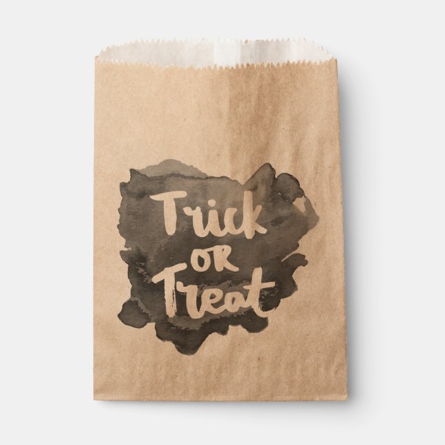 Wasserfarbentrick oder Treat Gefälligkeitstaschen Geschenktütchen (Vorderseite)