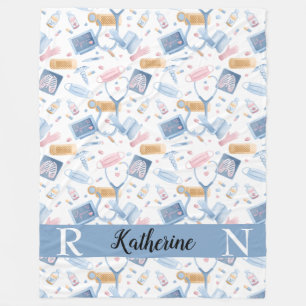 Wasserfarbenversorgung   Dr. Medical Collage Blue  Fleecedecke