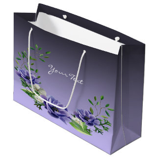 Wasserfarbenviolette Blumen Geschenktasche Große Geschenktüte