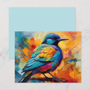 Wasserfarbenvogel auf einer Grußkarte einer Verzwe Dankeskarte