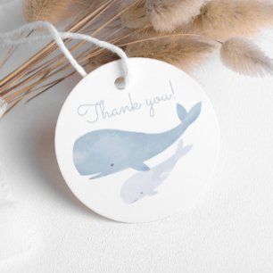 Wasserfarbenwal unter der Meeresbabydusche Geschenkanhänger
