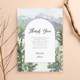 Wasserfarbenwald Arch Babydusche Dankeskarte
