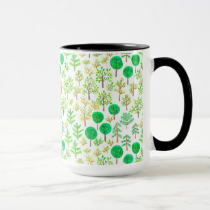 Wasserfarbenwald im Doodstyle Tasse