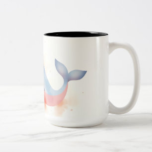 Wasserfarbenwald mit Blasen Zweifarbige Tasse
