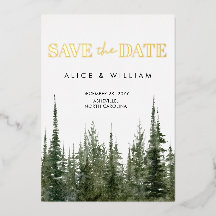 Wasserfarbenwald Rustikale Pinienbäume Save the Da