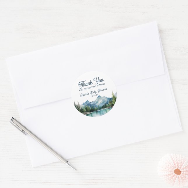 Wasserfarbenwald Rustikales Abenteuer Runde Runder Aufkleber (Umschlag)