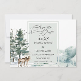 Wasserfarbenwald Save the Date Einladung