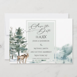 Wasserfarbenwald Save the Date Einladung