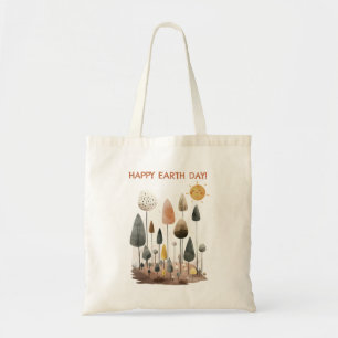 Wasserfarbenwaldlandschaft Happy Earth Day Tragetasche