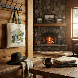 Wasserfarbenwaldszene - individuell anpassbare Tot Tragetasche