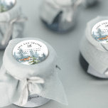 Wasserfarbenwaldtiere Danke für Ihre Hochzeit Runder Aufkleber<br><div class="desc">Vielen Dank an Ihre Gäste,  die zu Ihrer Hochzeit mit Aquarellwald mit Tieren Fuchs,  Eule und klassischer Typografie gekommen sind.</div>