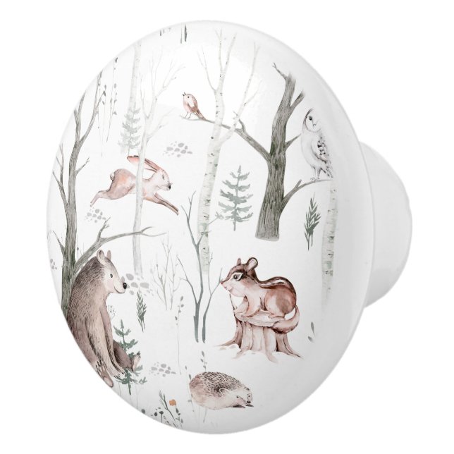 Wasserfarbenwaldtiere Keramikknauf (Rechts)