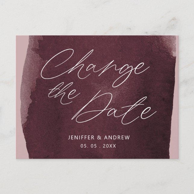 Wasserfarbenwäsche ändern das Datum der Postkarte (Vorderseite)