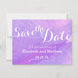 Wasserfarbenwäsche Save the Date lila Magneteinladung