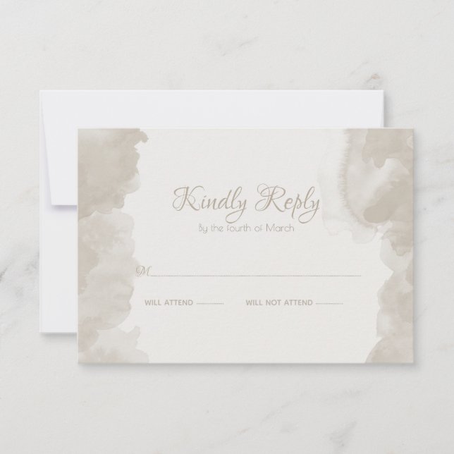 Wasserfarbenwash im Pilz durch die BarefootBride™ RSVP Karte (Vorderseite)