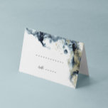 Wasserfarbenwellen Minimalistische Hochzeitskarte<br><div class="desc">Die Karte des Hochzeitstischs ist mit einem Pinselstrich in Aquarellfarbe in tiefblau und mit goldenen Akzenten versehen, die Wellen am Strand imitieren, was es zu einer perfekten Wahl für eine Hochzeit im Sommer oder für eine Hochzeit am Strand macht. Es ist minimalistisch und elegant in Layout und Schriftart-Auswahl und auch...</div>