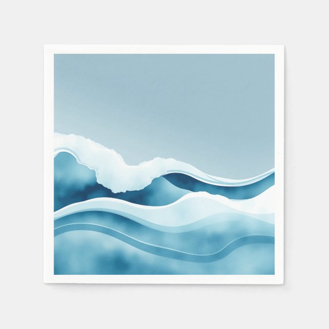 Wasserfarbenwellen Serviette (Vorderseite)
