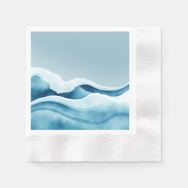Wasserfarbenwellen Serviette (Vorderseite)