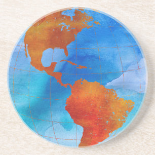 Wasserfarbenwelt Sandstein Untersetzer