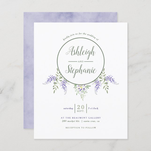 Wasserfarbenwisteria Drop Wedding (Vorne/Hinten)