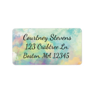 Wasserfarbenwolkenadresse Adressaufkleber