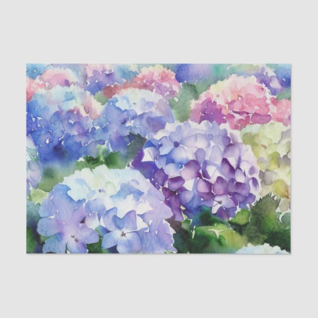 Wasserfarbfeld Blume-Hydrangea (A) Seidenpapier (Vorderseite)
