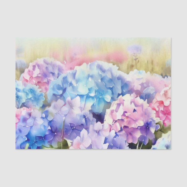 Wasserfarbfeld Blume-Hydrangea (C) Seidenpapier (Vorderseite)