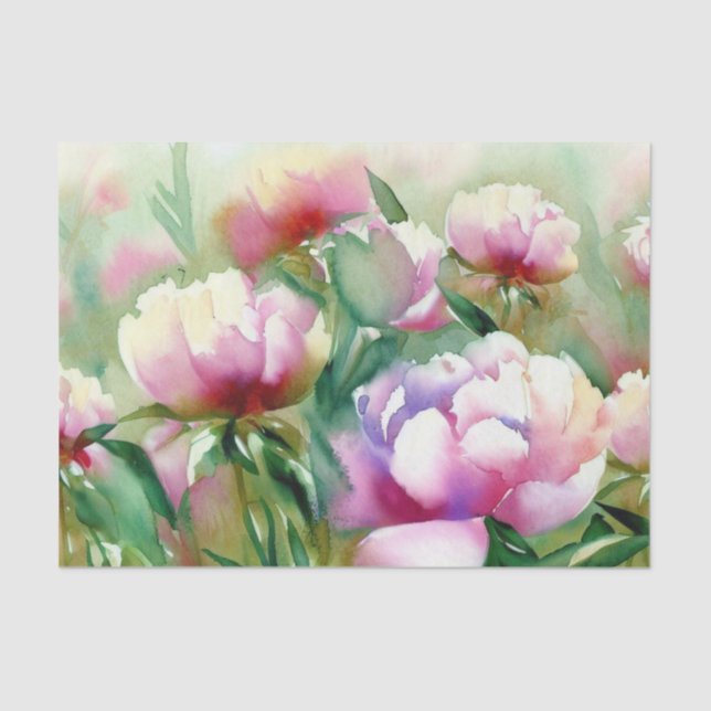 Wasserfarbfeld Blume-Peony (A) Seidenpapier (Vorderseite)