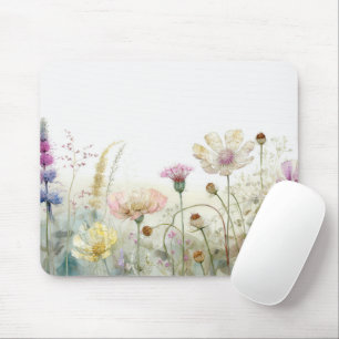 Wasserfarbfeld wild lebender Blume Mousepad
