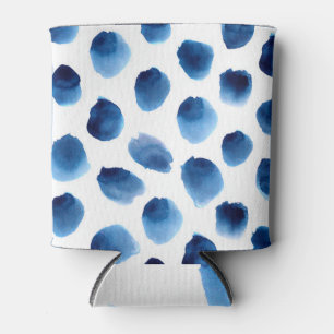 Wasserfarbige blaue Punkte: Handgemalt nahtlos Dosenkühler