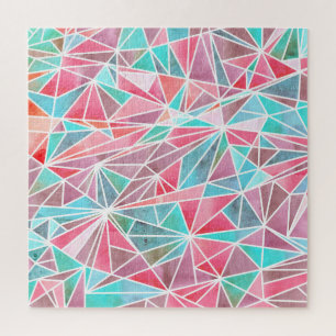 Wasserfarbige Dreiecke, helles Sommermosaik. Puzzle