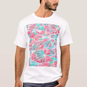 Wasserfarbige Dreiecke, helles Sommermosaik. T-Shirt
